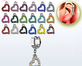 Hanging Heart Ear Cuff 1mm(18g)