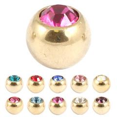 Gold Zircon Jewelled Threaded Ball