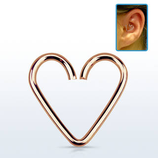 Rose Gold Daith Heart 1.2mm(16g)
