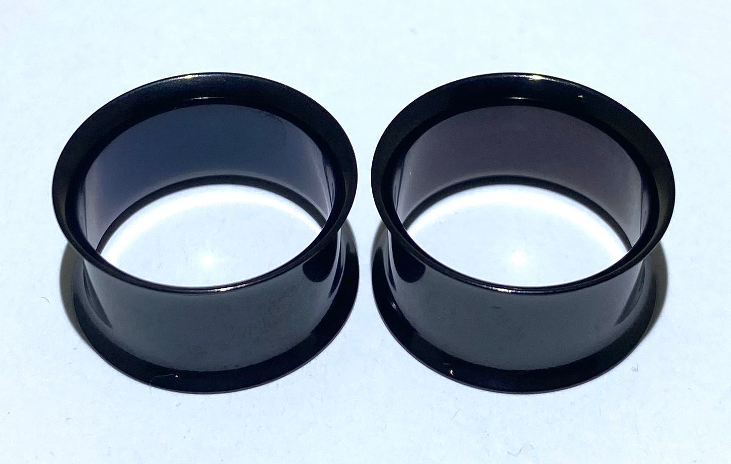 Gloss Black PVD Flesh Tunnel (Flared)