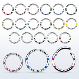 Jewelled Hinged Segment Ring 1.2mm(16g)