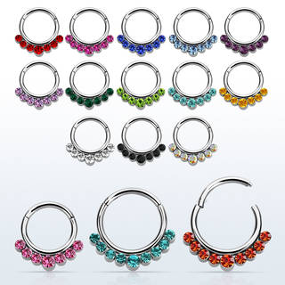 Jewelled Hinged Segment Ring 1.2mm(16g)