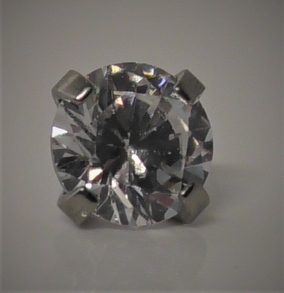 Crystal Top Titanium Labret Stud 1.2mm(16g) - internally Threaded