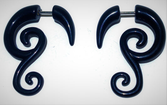 Black Spiral Earring