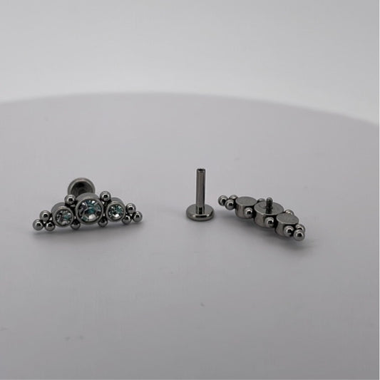 Crescent Gem Cluster Cartilage Jewellery - crystal & opal