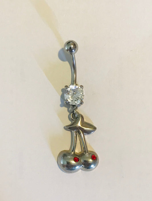 Crystal Cherry Navel Bar 1.6mm(14g)