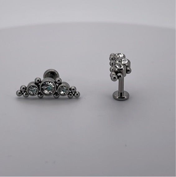 Crescent Gem Cluster Cartilage Jewellery - crystal & opal