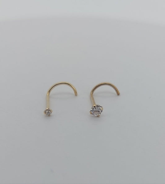 14k Gold Claw set Crystal Nose Screw