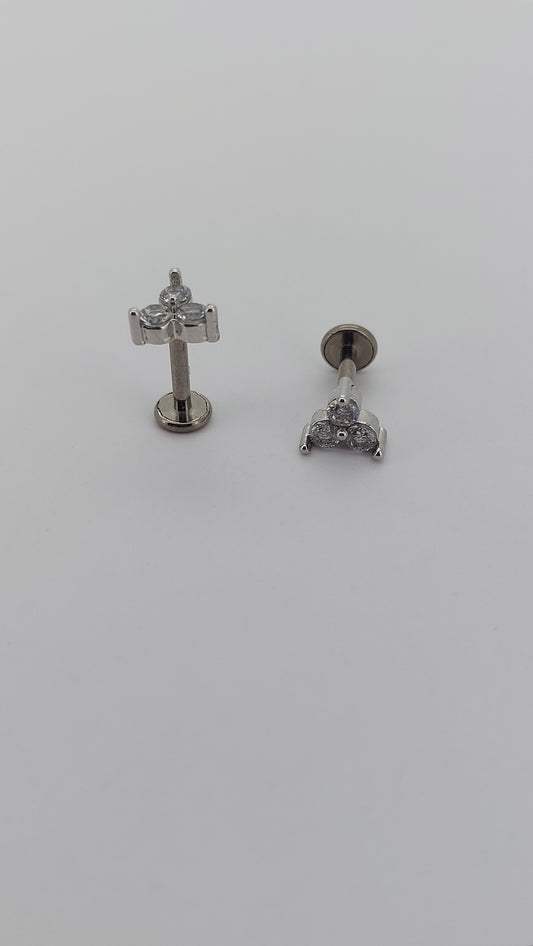 Tri-jewel Labret Stud