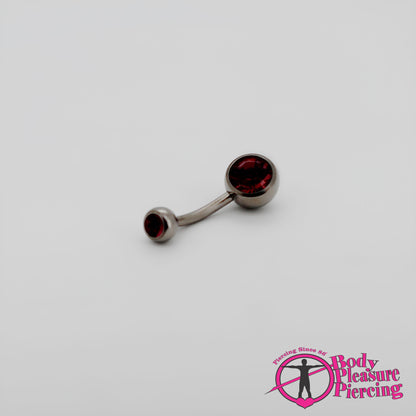 Titanium Jewelled Navel Stud 1.6(14g) x 10mm