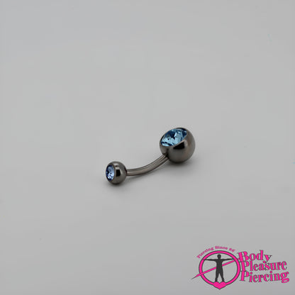 Titanium Jewelled Navel Stud 1.6(14g) x 10mm