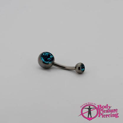 Titanium Jewelled Navel Stud 1.6(14g) x 10mm