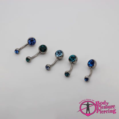 Titanium Jewelled Navel Stud 1.6(14g) x 10mm