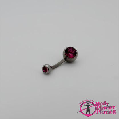 Titanium Jewelled Navel Stud 1.6(14g) x 10mm