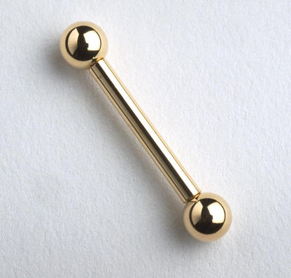 Gold Zircon Barbell