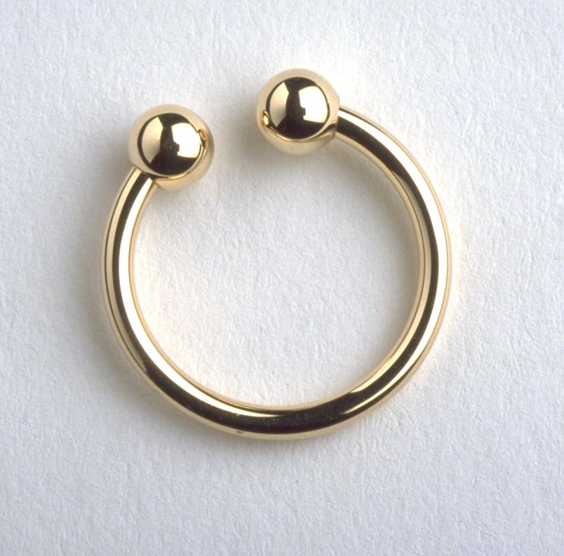 Gold Zircon Circular Barbell