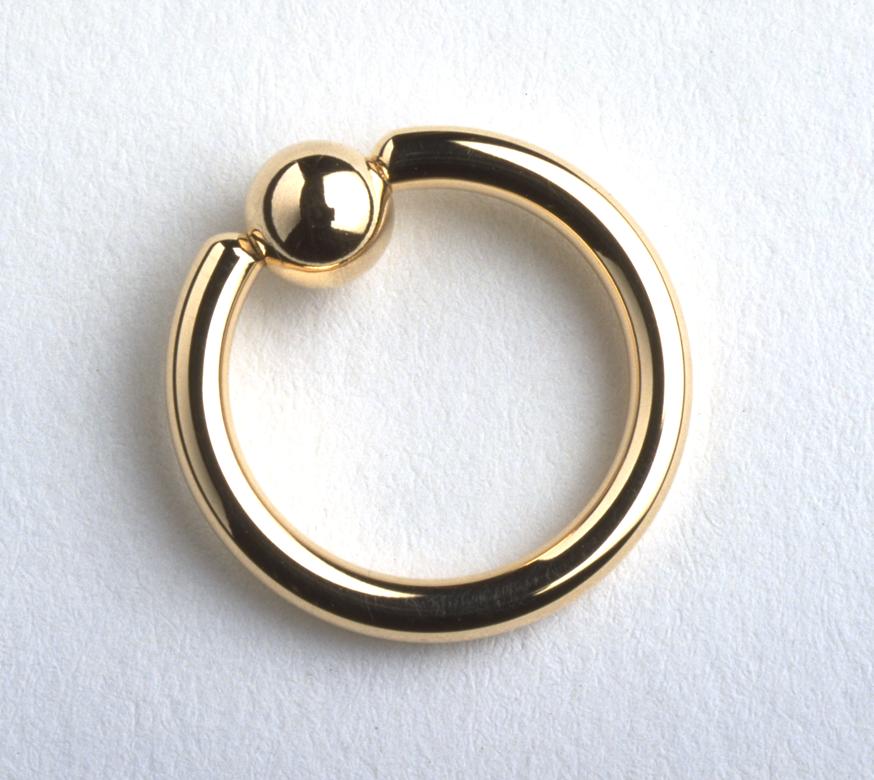 Gold Zircon Ball Closure Ring