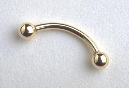 Gold Zircon Curved Barbell