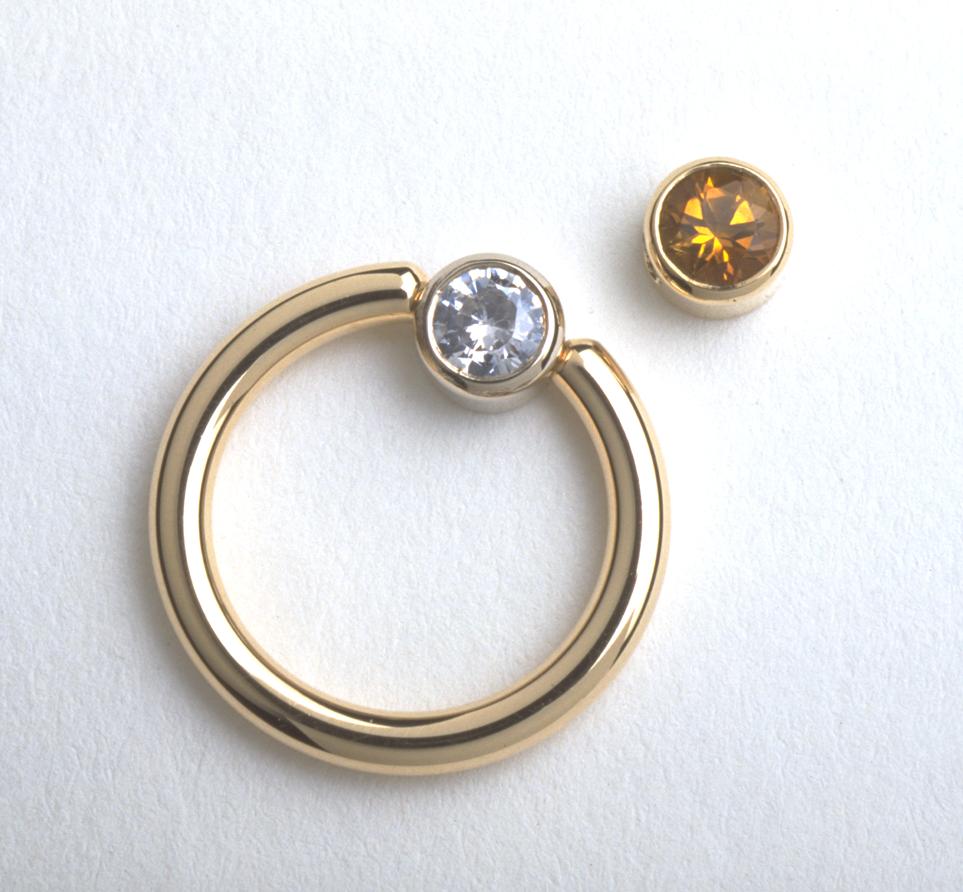 Gold Zircon Jewelled Clip-In Ball