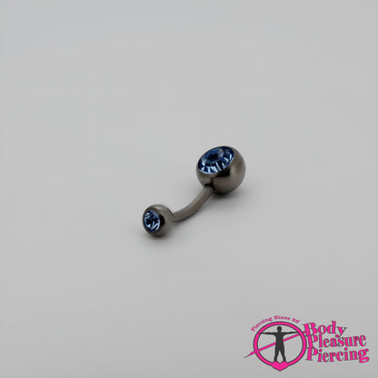 Titanium Jewelled Navel Stud 1.6(14g) x 10mm