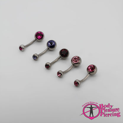 Titanium Jewelled Navel Stud 1.6(14g) x 10mm