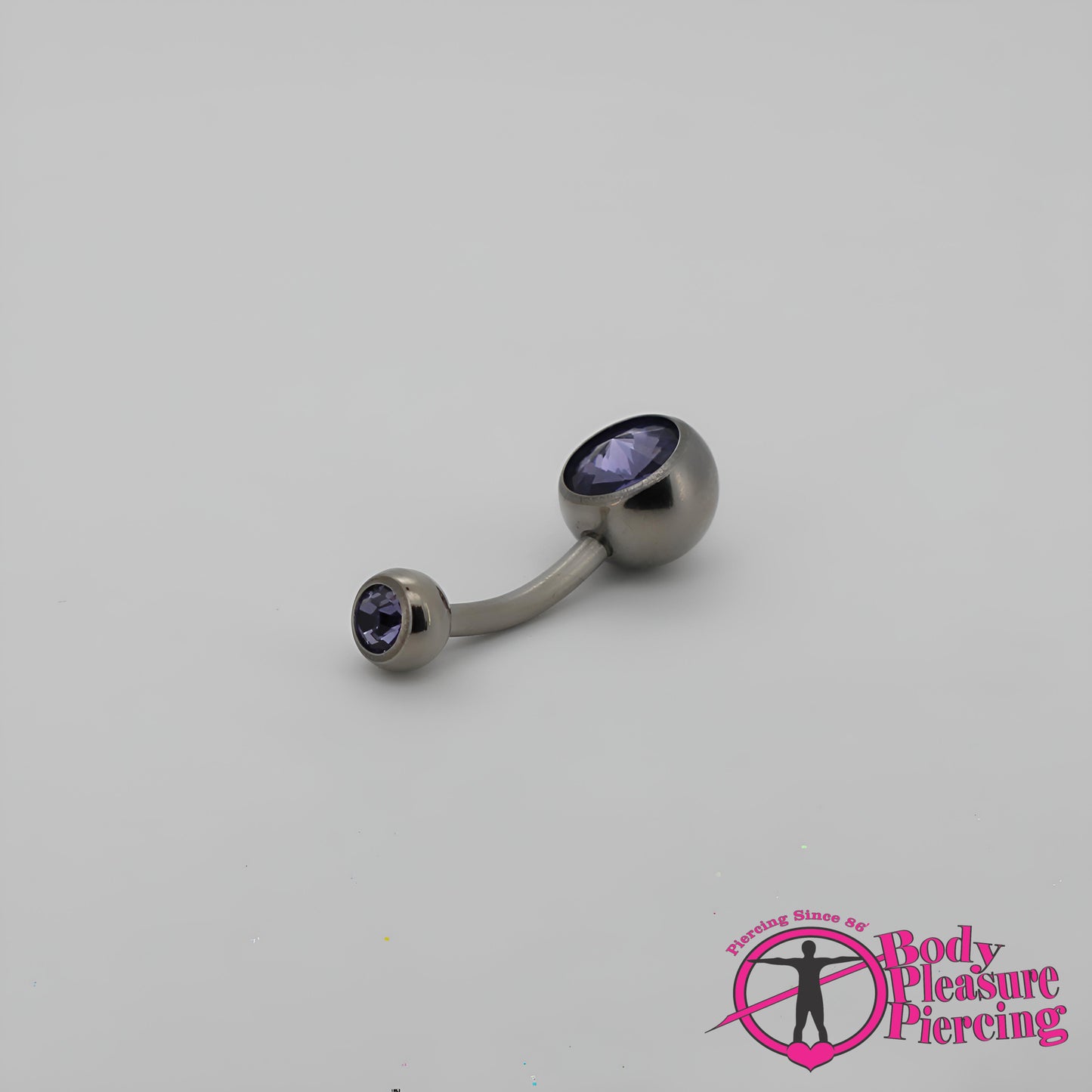 Titanium Jewelled Navel Stud 1.6(14g) x 10mm