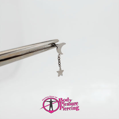 Pendant Moon Ti Int. Labret stud