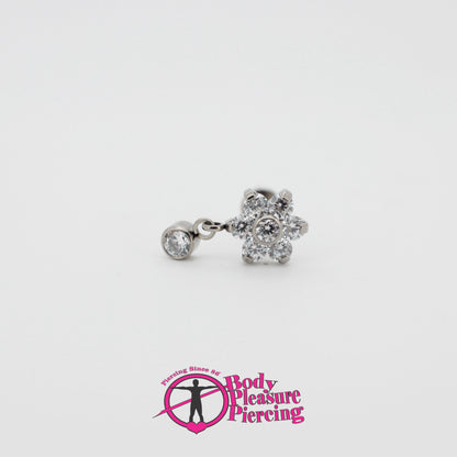 Floral Titanium int. Labret stud 1.2mm(16g)x8mm