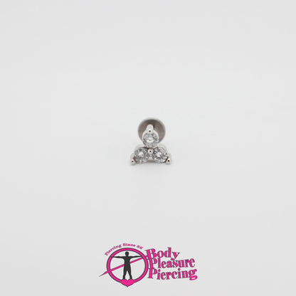 Floral Titanium int. Labret stud 1.2mm(16g)x8mm