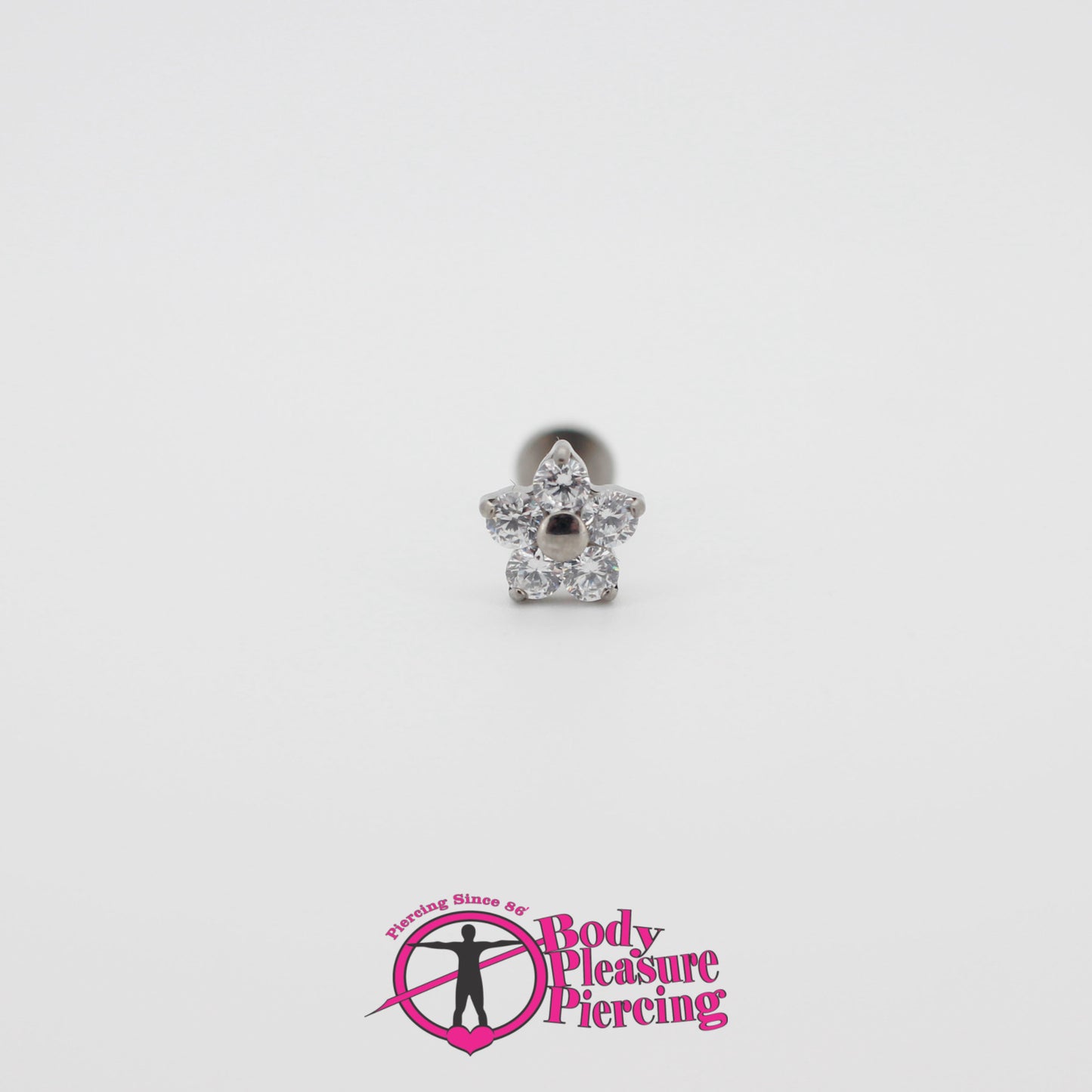 Floral Titanium int. Labret stud 1.2mm(16g)x8mm