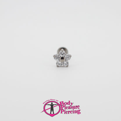 Floral Titanium int. Labret stud 1.2mm(16g)x8mm