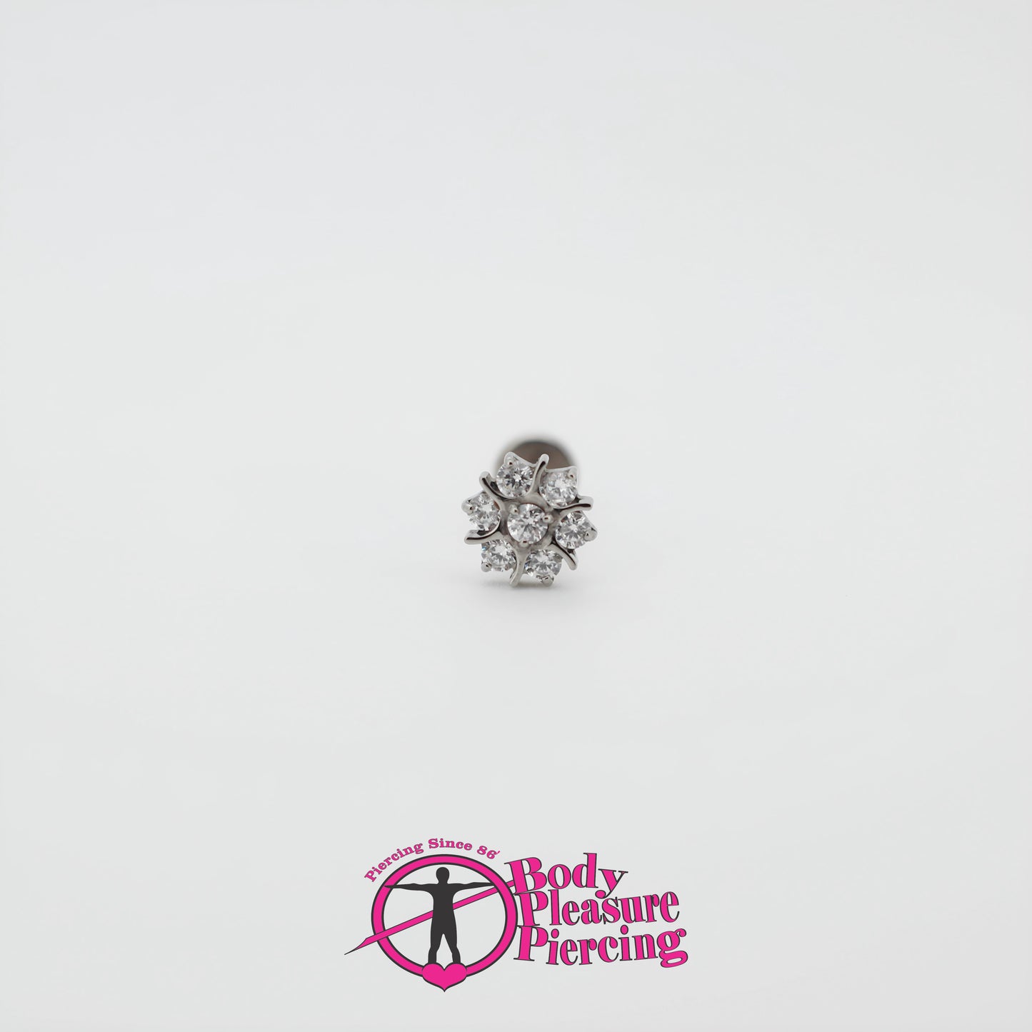 Floral Titanium int. Labret stud 1.2mm(16g)x8mm