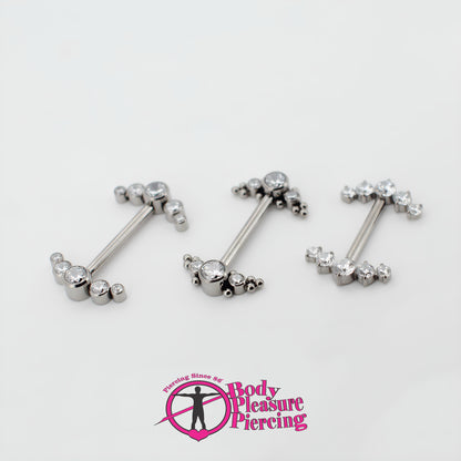 Int. Crystal Nipple Bar - 1.6mm(14g)