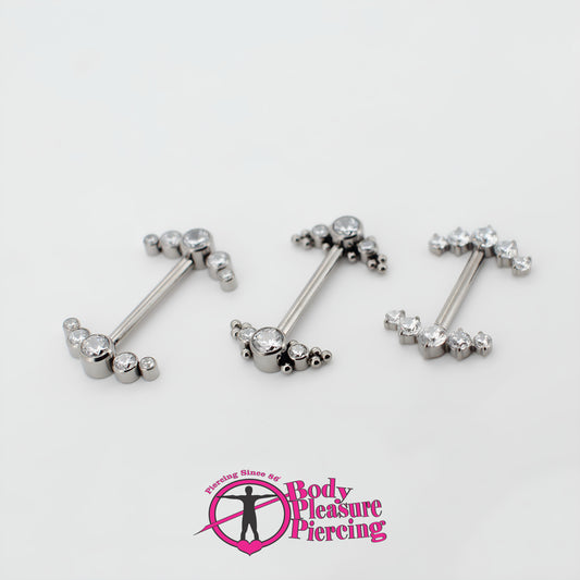 Int. Crystal Nipple Bar - 1.6mm(14g)