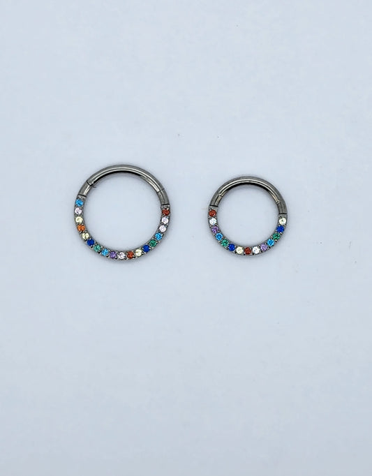 Rainbow Jewel Hinged Ring