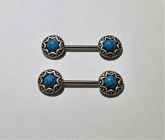Turquoise Vintage Look Barbell