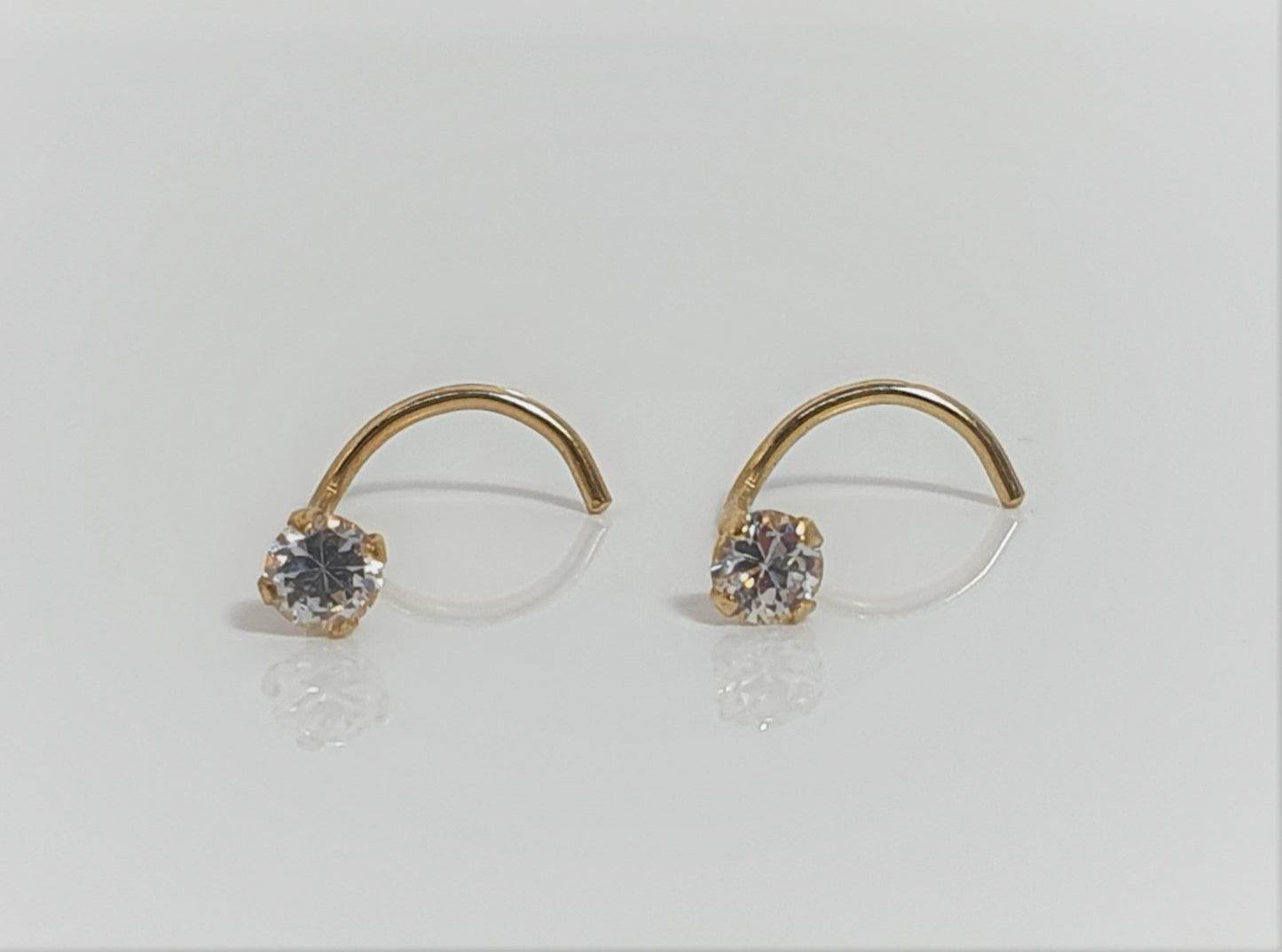 14k Gold Claw set Crystal Nose Screw