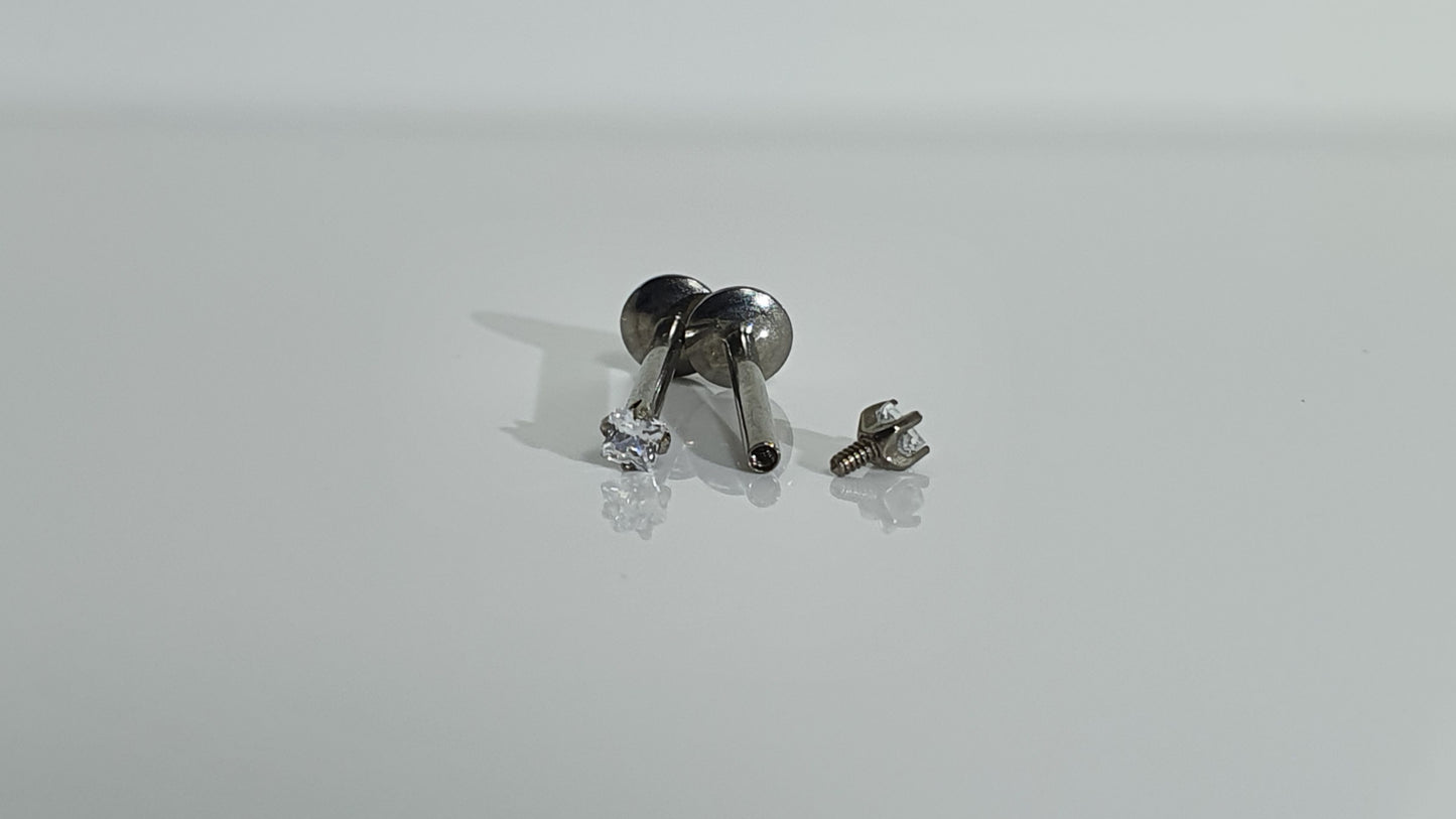 Crystal Labret Stud 1.2mm(16g)