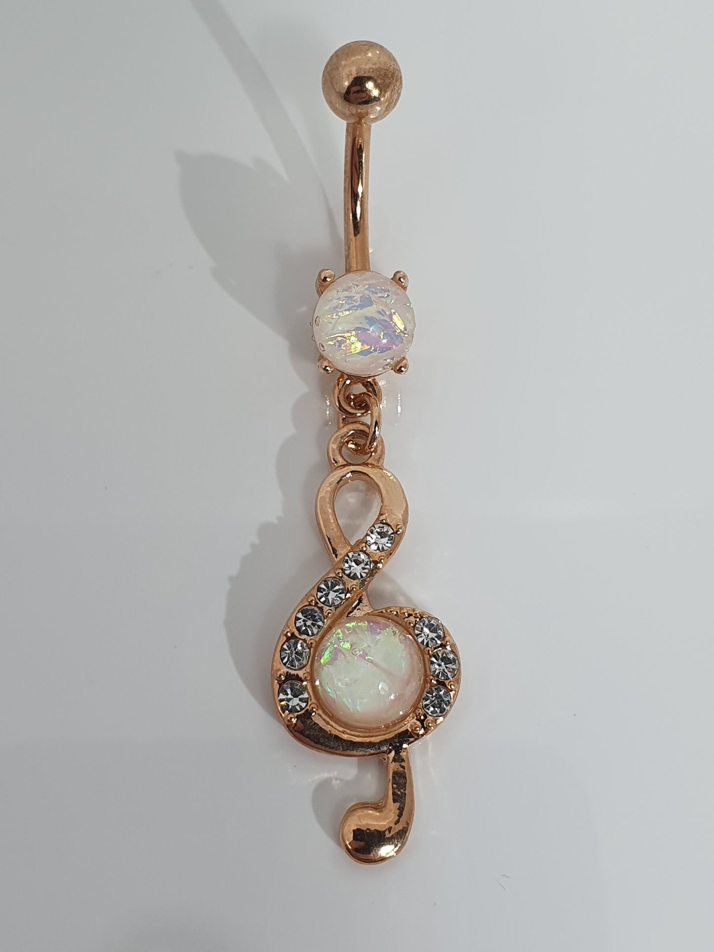 Treble Clef with Opal Jewelled Navel Stud