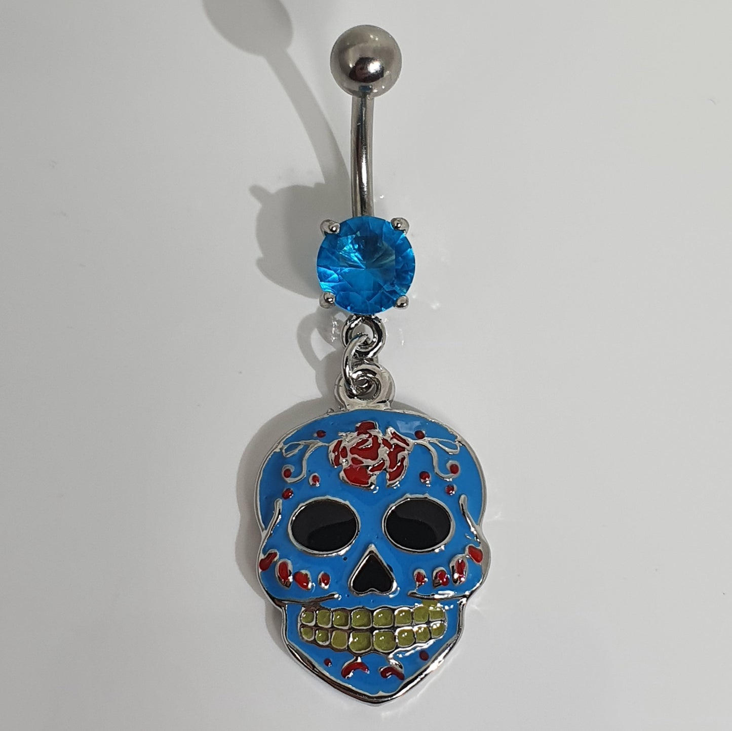 Sugar Skull Jewelled Navel Stud