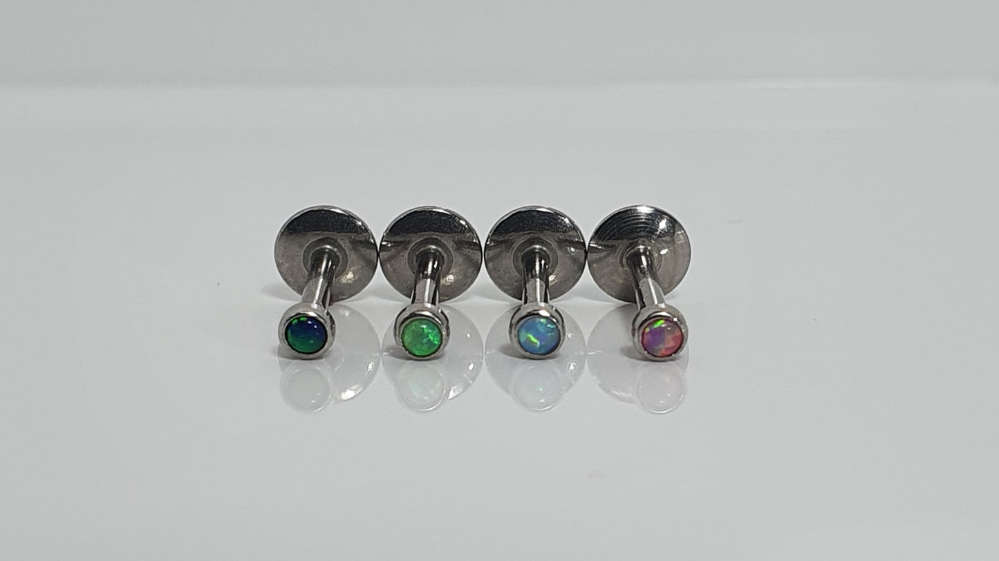 Threadless Opal Labret Stud