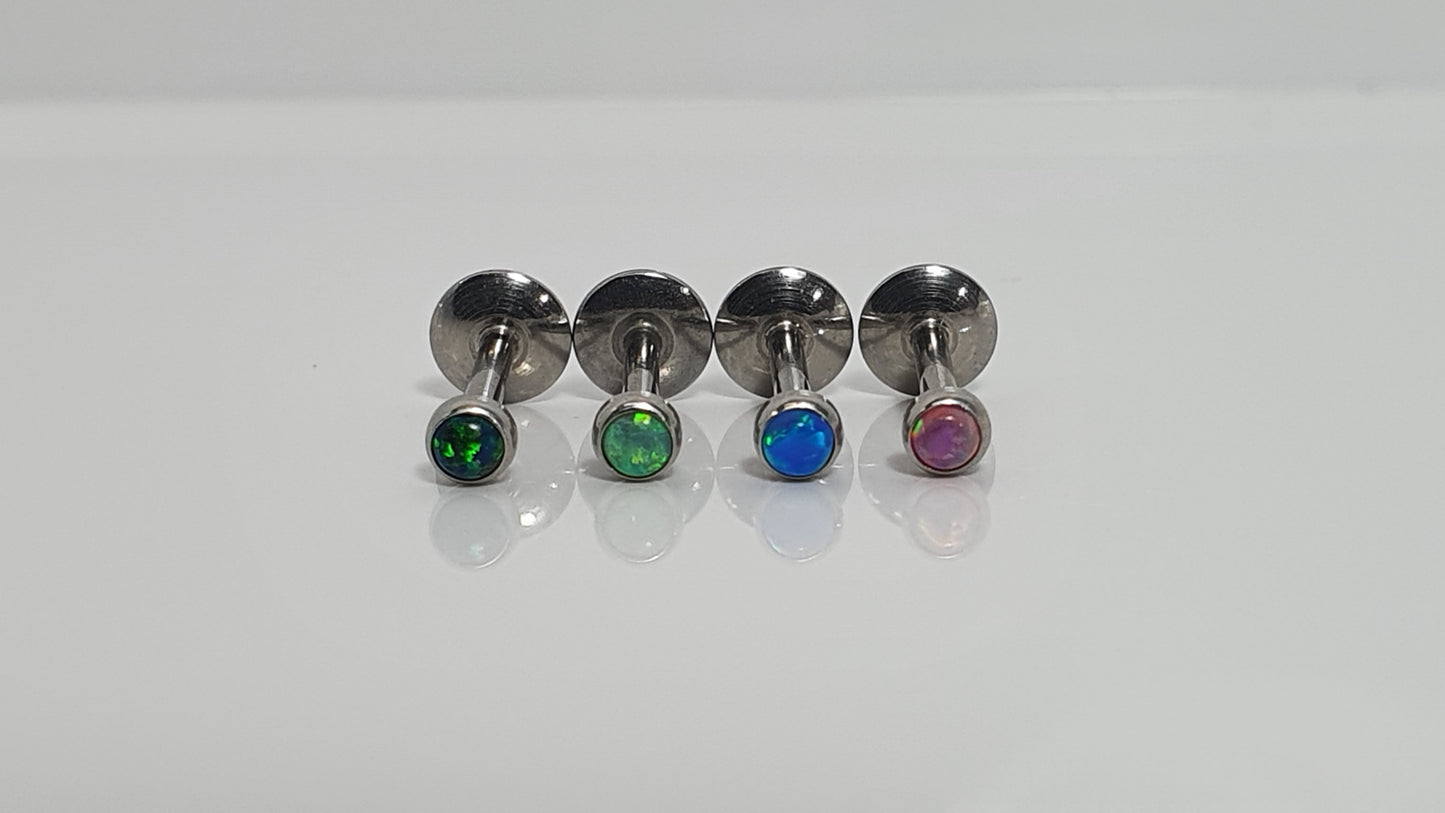 Threadless Opal Labret Stud