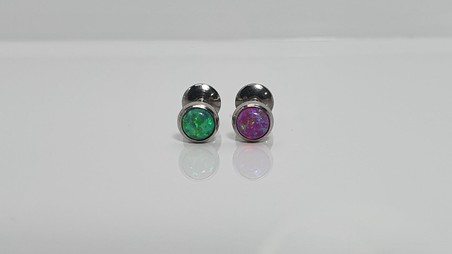 Threadless Opal Labret Stud