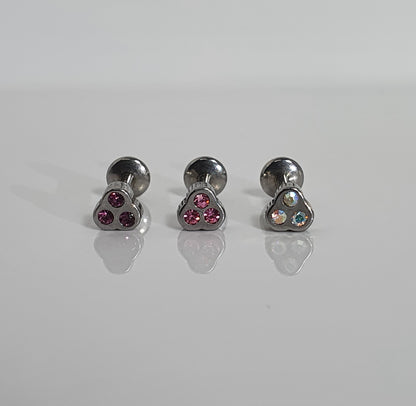 Jewelled Triangle Labret Stud 1.2mm(16g)