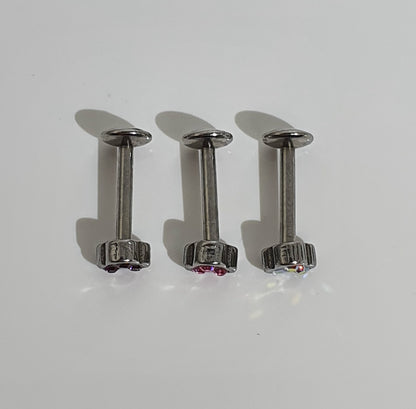 Jewelled Triangle Labret Stud 1.2mm(16g)