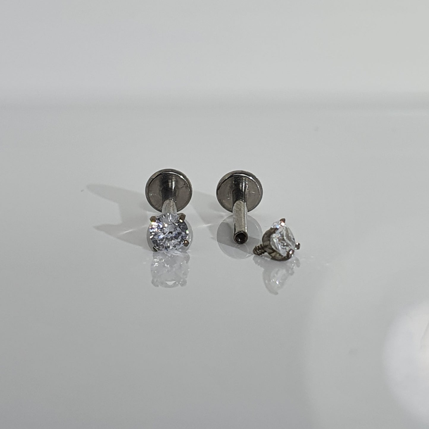 Crystal Labret Stud with 3mm Crystal