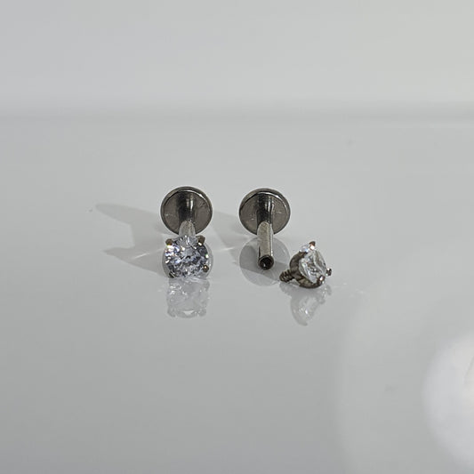 Crystal Labret Stud with 3mm Crystal
