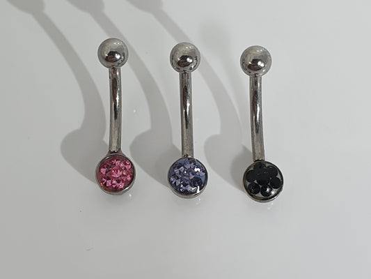 Coloured Gems Curved Barbell