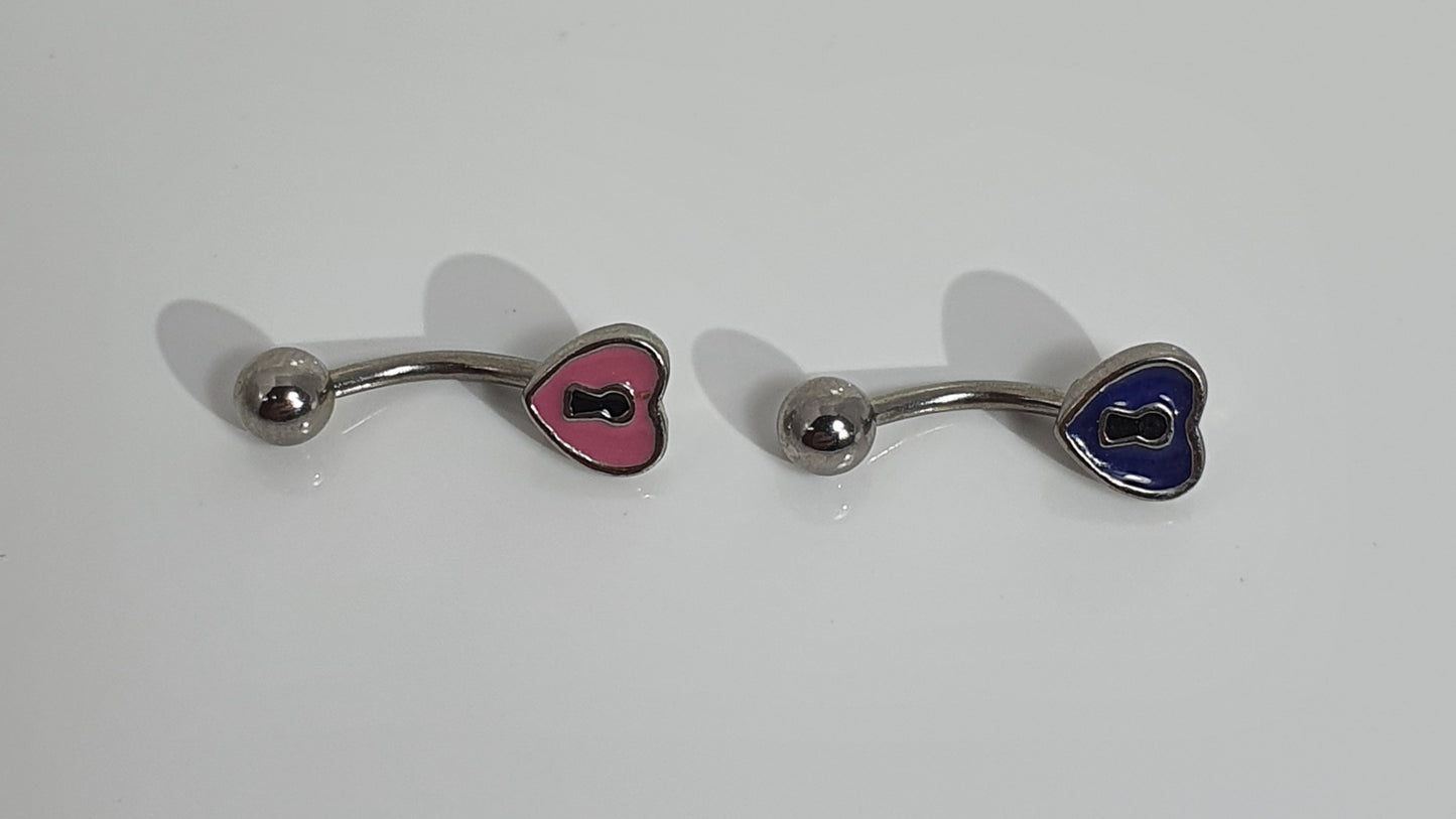 Keyhole Heart Curved Barbell