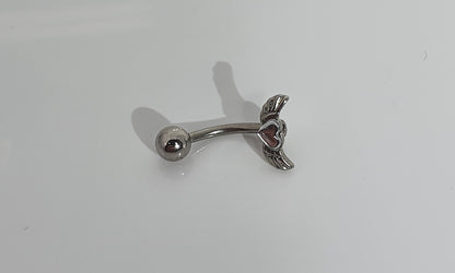 Winged Heart Curved Barbell